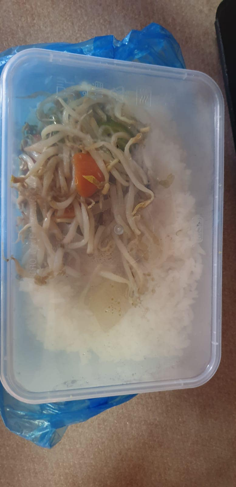 Rice and beansprouts