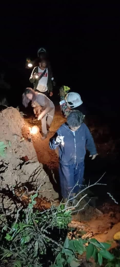 Rescuers searching for landslide victims
