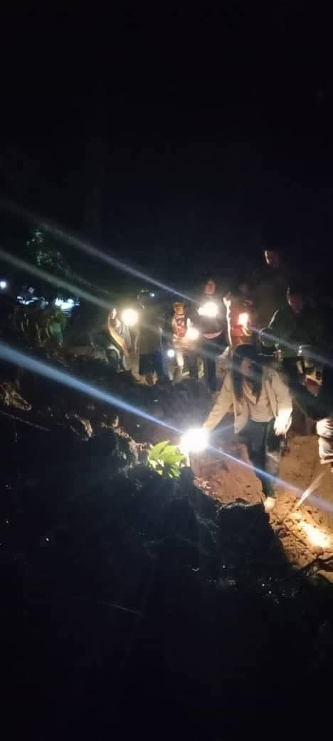 Rescuers searching for landslide victims