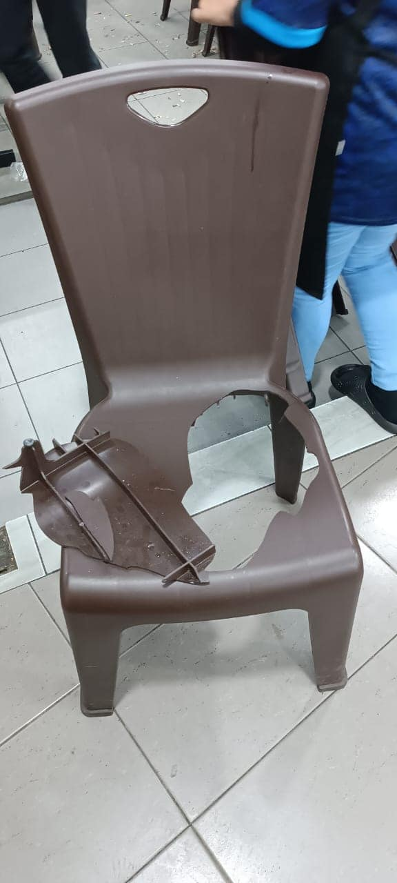 Broken plastic chair