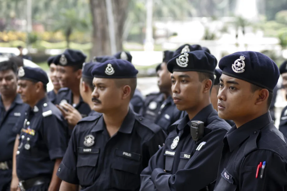 Malaysian police in uniform