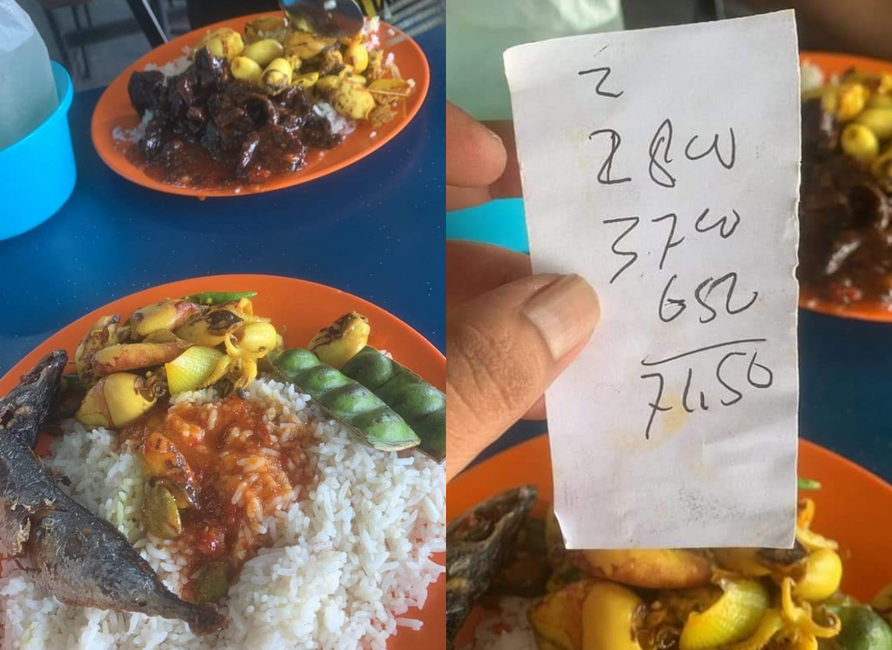 M'sian shocked by rm71. 50 bill for 2 plates of rice at desa pandan stall