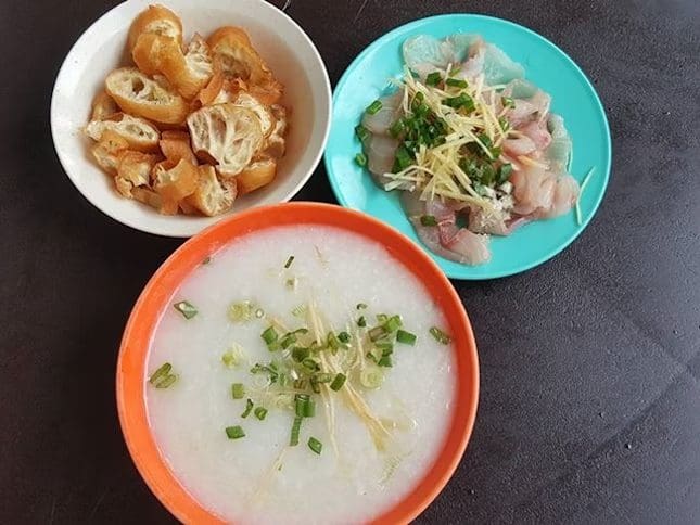 yau char kwai with porridge