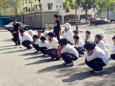 Students doing squats