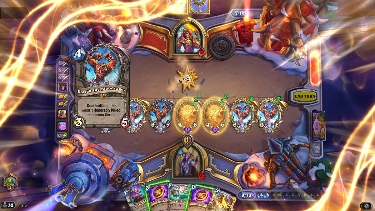 Hearthstone game in play