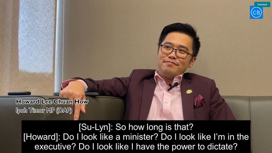Ipoh timur mp howard lee's interview with boo su-lyn