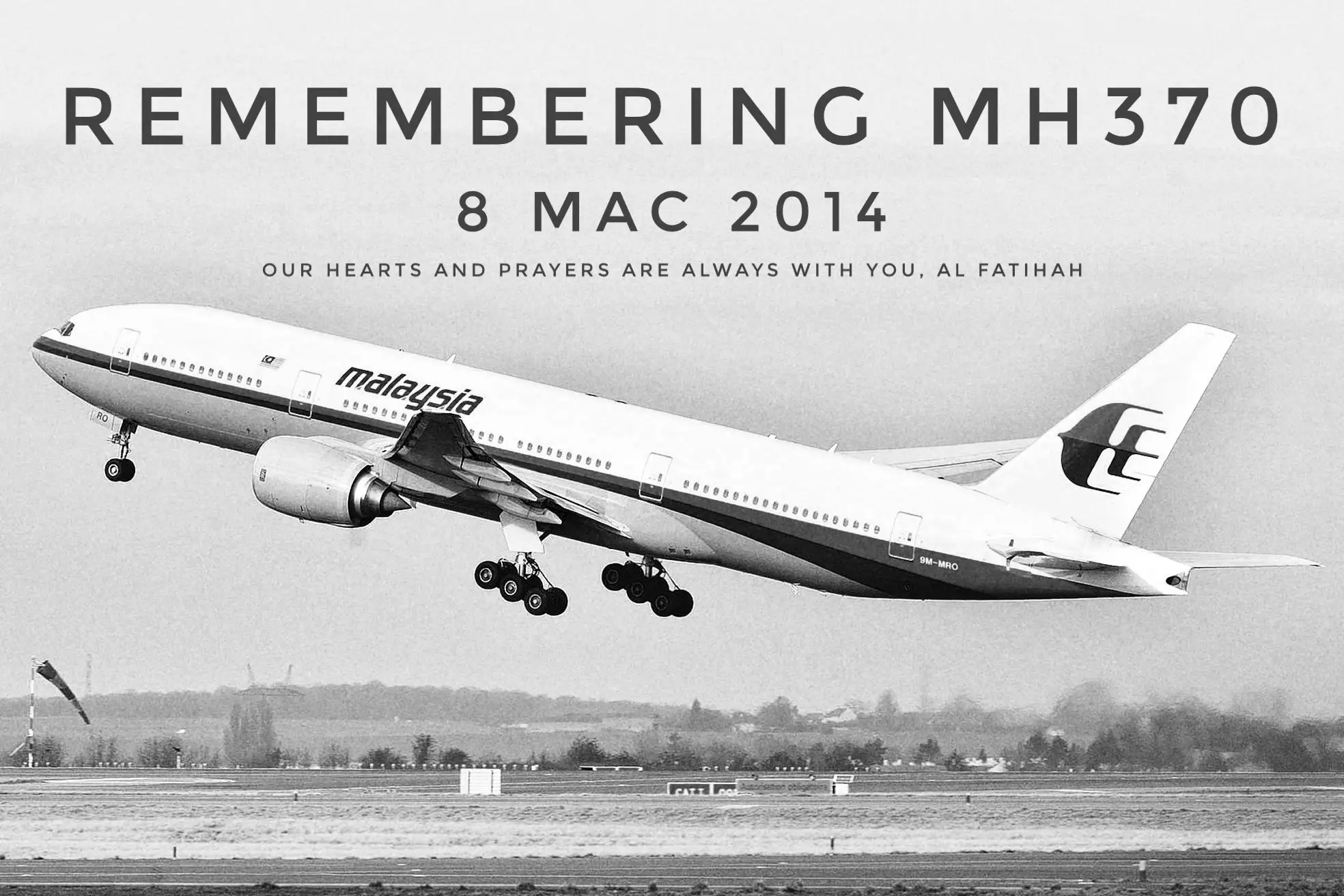 A poster remembering mh370