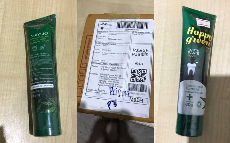Unknown sender delivers cannabis toothpaste to m'sian politicians, police probing case