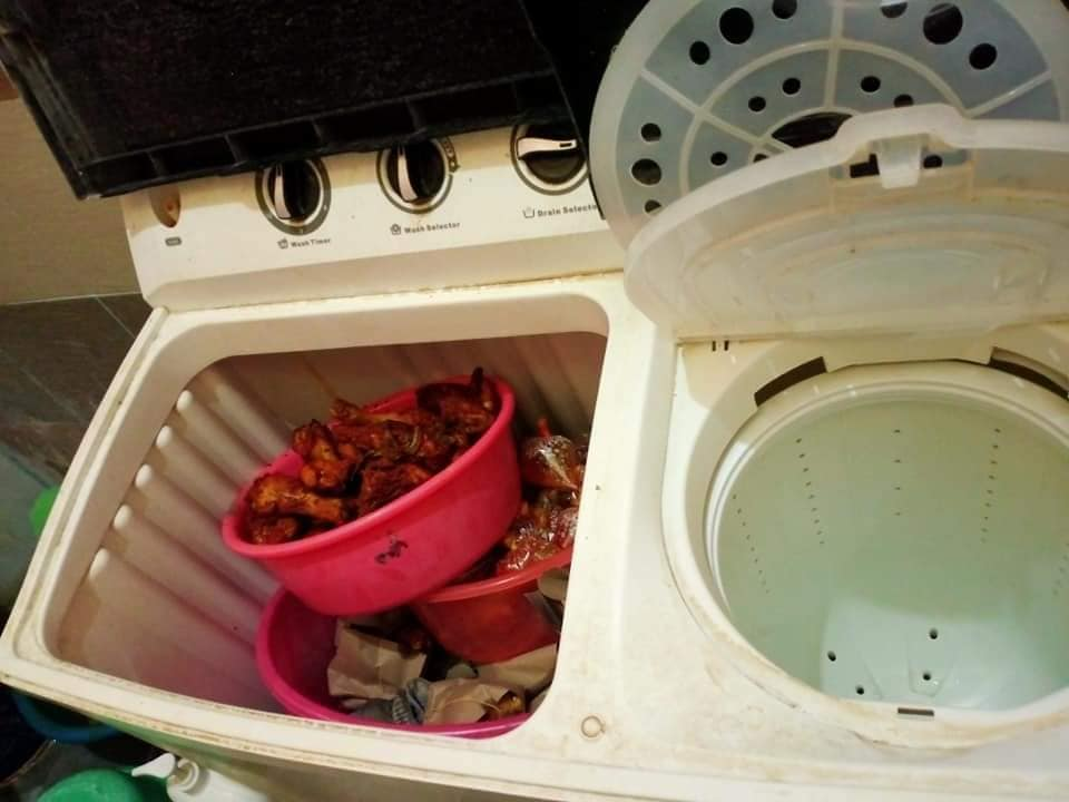 M'sian woman caught hiding food in washing machine and toilet to sell to those skipping fast