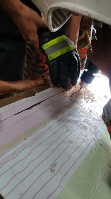 Firefighters help free M'sian student's finger from the desk