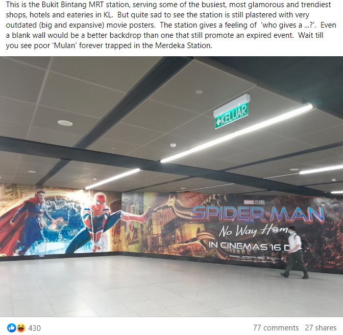 M'sian amused by 2022 event ad inside mrt train & 2021 movie poster placed at mrt bukit bintang station | weirdkaya