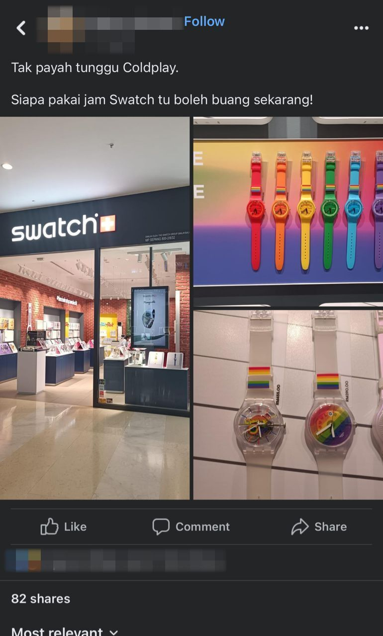 M’sian authorities raid and seize rainbow swatch watches over brand's lgbtq+ support