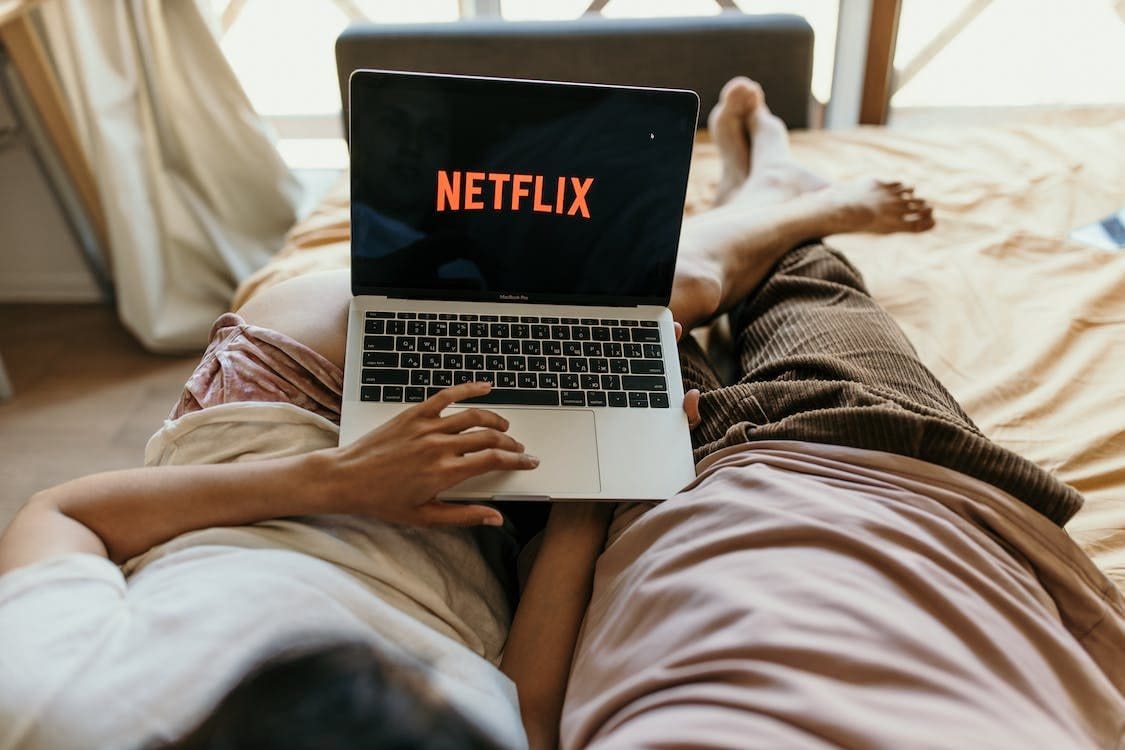 woman watching Netflix