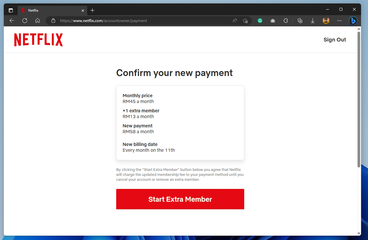 Still sharing your netflix account with others in m'sia? Be ready to fork out an extra rm13 for it