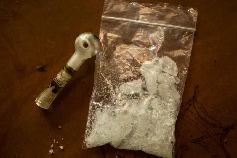 A packet of methamphetamine