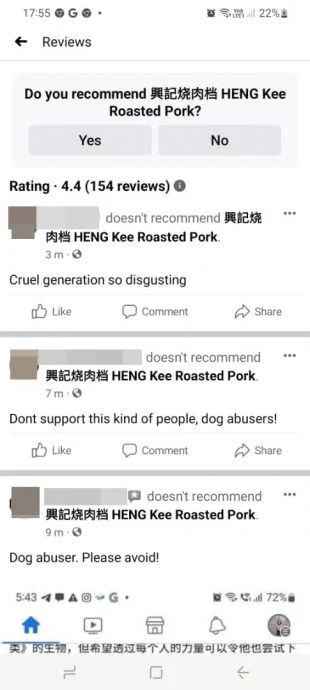 Heng kee roasted pork owner's son responds after father was accused of chaining and dragging dog behind vehicle