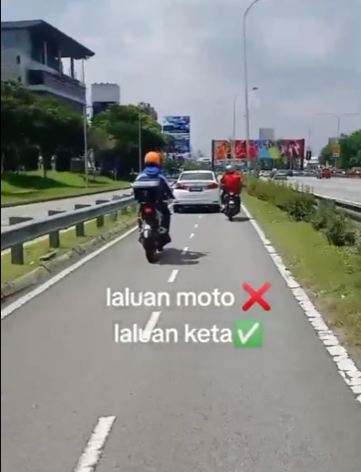 Viral video shows honda city driver using motorcycle lane in kl | weirdkaya