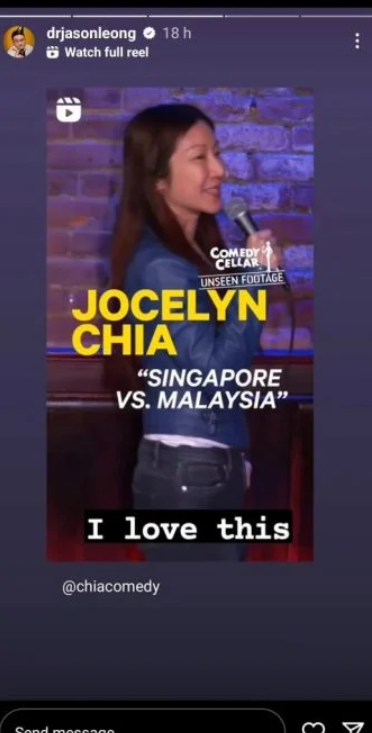 ‘i love this bit' — m'sian comedian jason leong bashed by m'sians for supporting jocelyn chia | weirdkaya