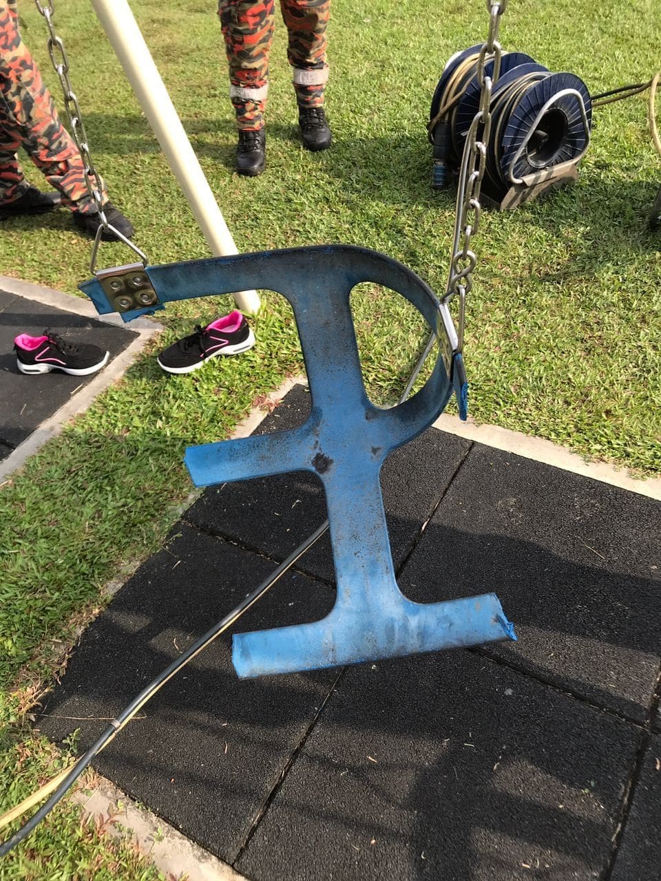 16yo M'sian Girl Gets Stuck While Playing The Swing At Kids' Playground In Perak
