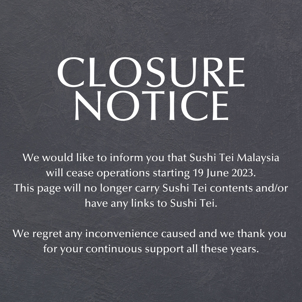 Sushi tei abruptly ceases operations in malaysia, much to the shock of netizens