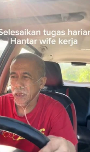 'i don’t want my wife to be burdened'- m’sian taxi driver breaks netizens' hearts by driving with oxygen tube | weirdkaya