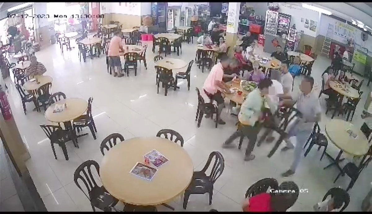 HK Man Beaten By M'sian Patron With Plastic Chair For Bringing 2 Dogs Into Seremban Kopitiam