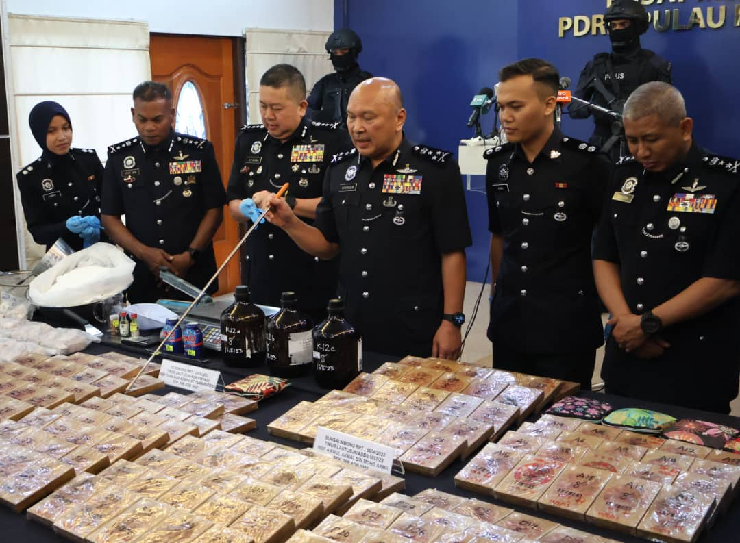 M'sian police seize drugs worth rm5. 78mil during raid in penang