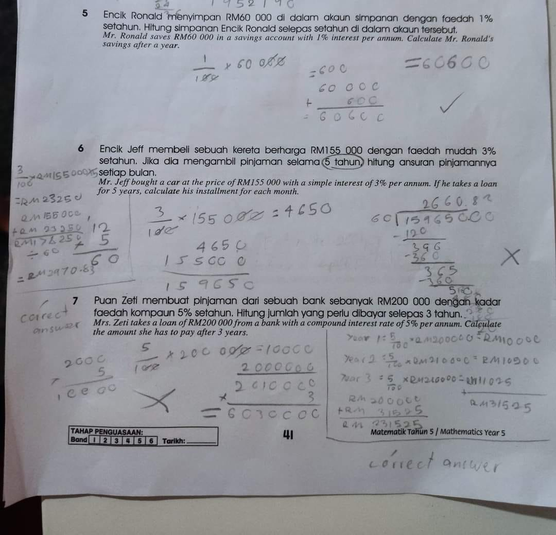M'sian teacher says math question asking std 5 students to calculate car loan is 'unreasonable'