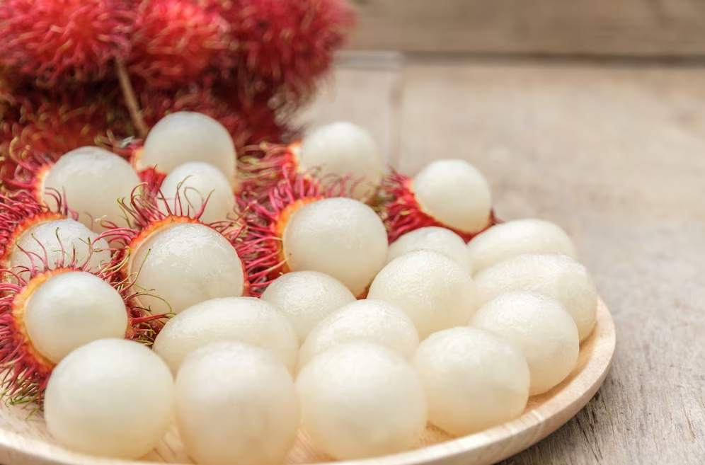 Plate of rambutans