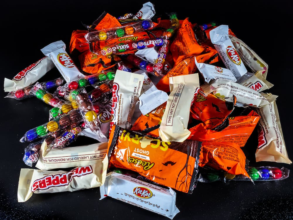 Many types of chocolates on a table