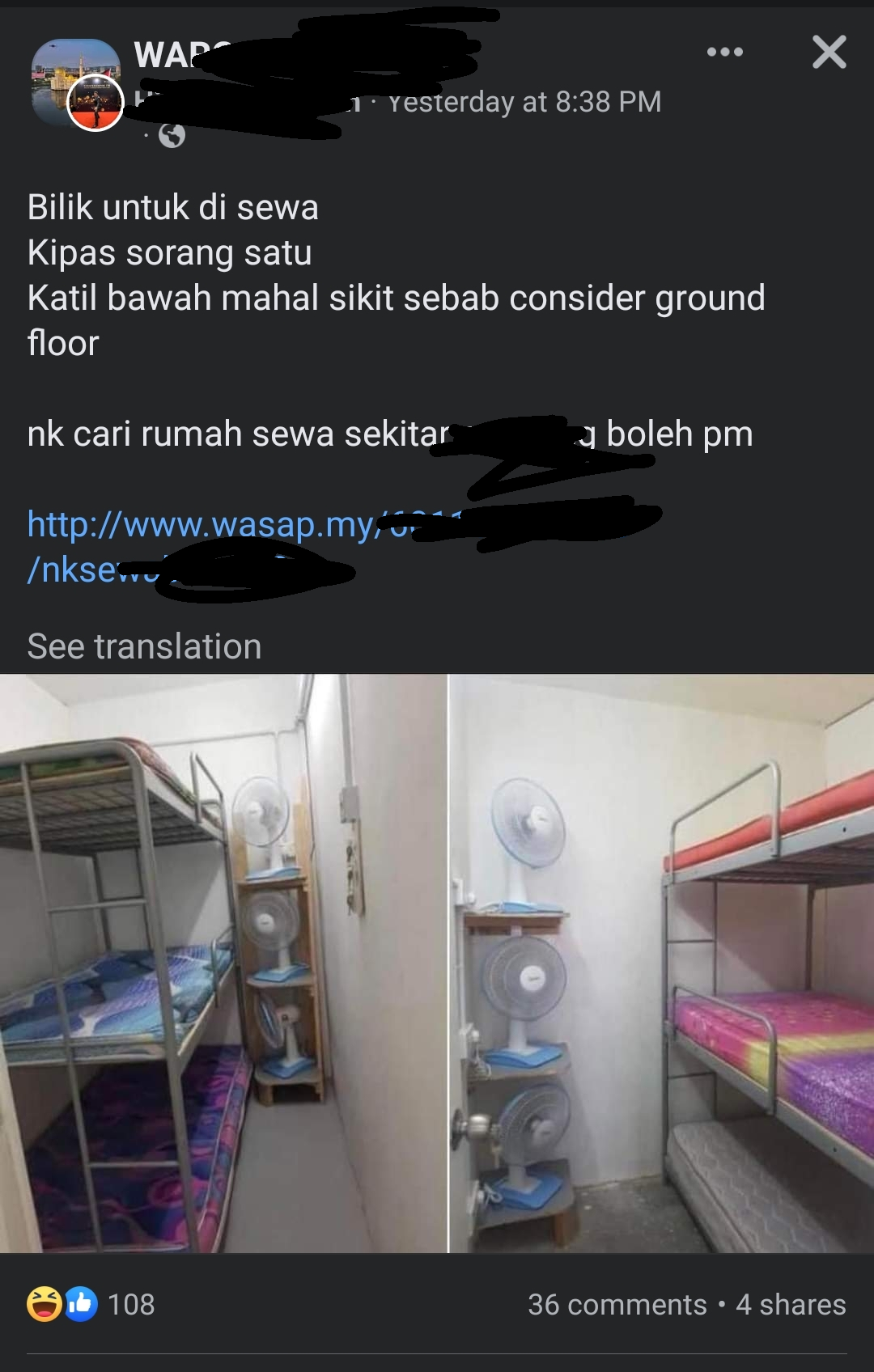 M'sian netizens shocked by cramped rental room which had 3 bunk beds & fans | weirdkaya