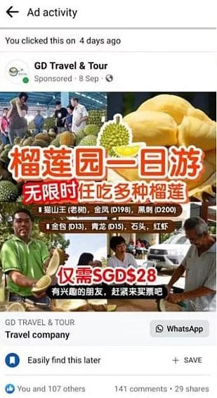 S'porean Woman Who Wanted To Go On Durian Tour In Johor Loses RM380K Instead