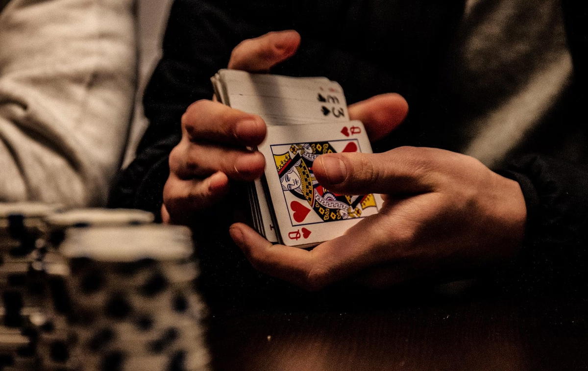Man playing poker