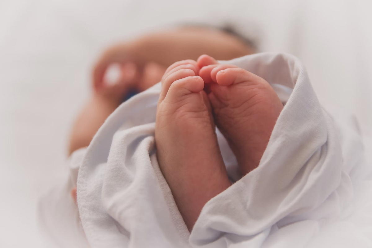 Pair of newborn baby feet