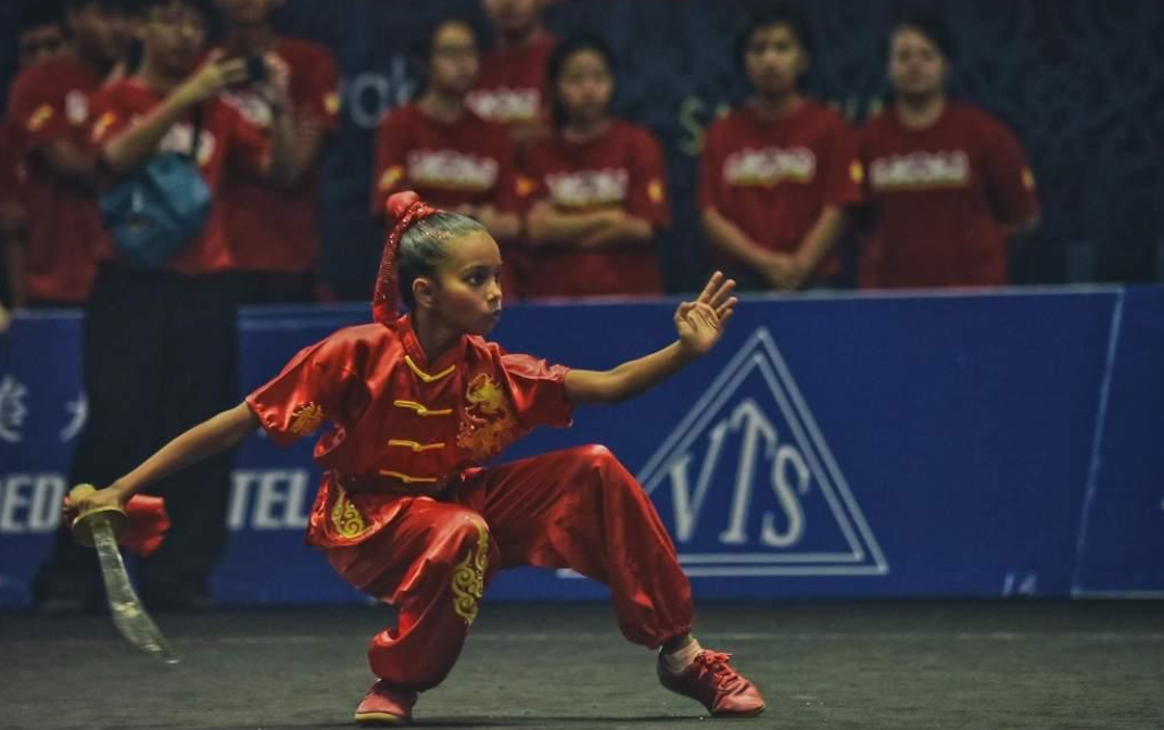 Jazmin doing wushu as a kid