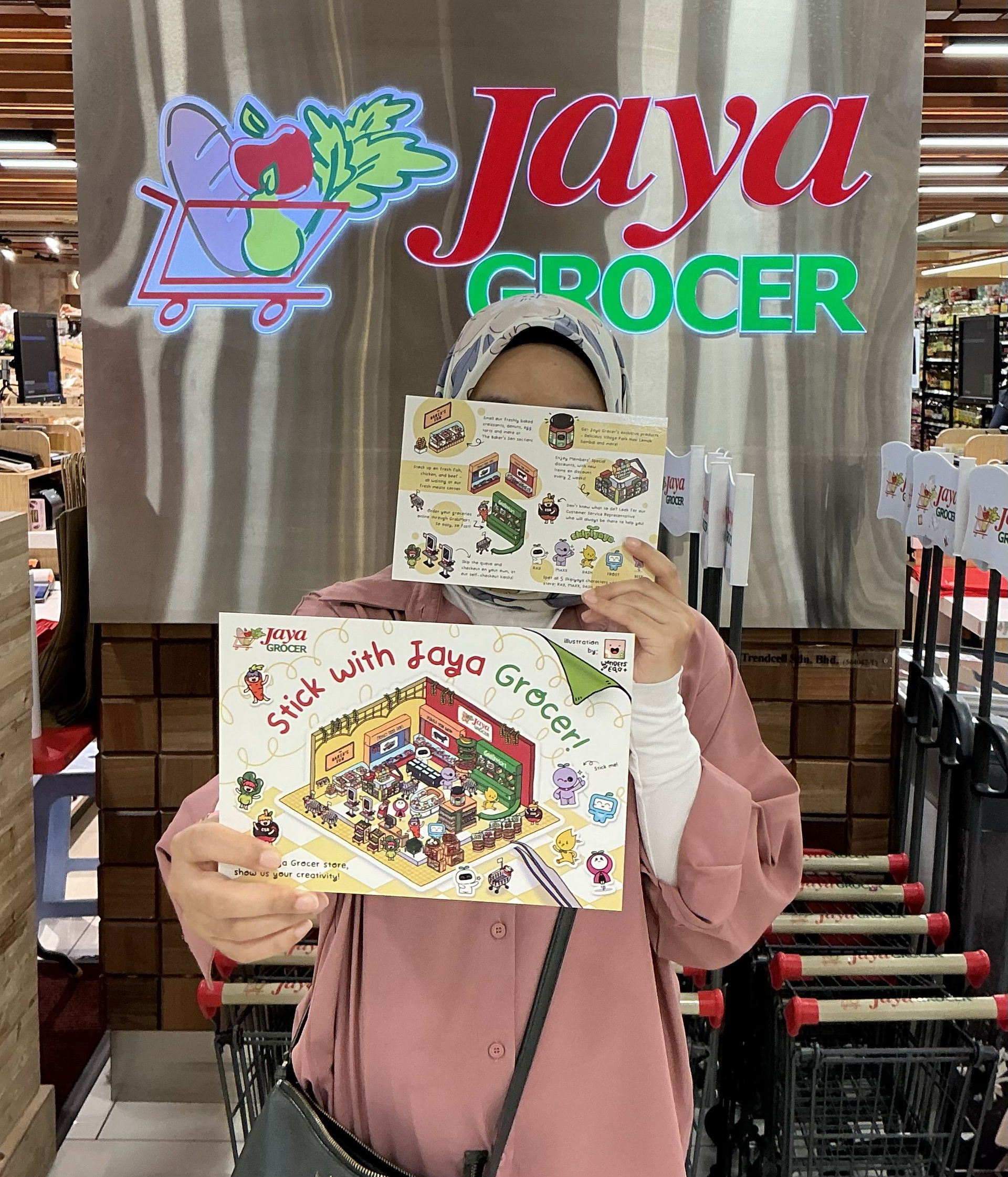 Eqa collaborating her artwork with Jaya Grocers