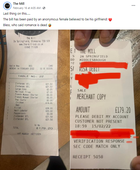 Man dines at elegant restaurant for valentine's day and dashes off, leaving girlfriend to foot the bill | weirdkaya