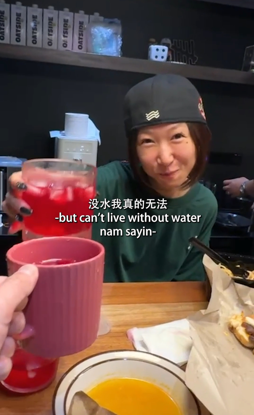 Woman drink fruit juice