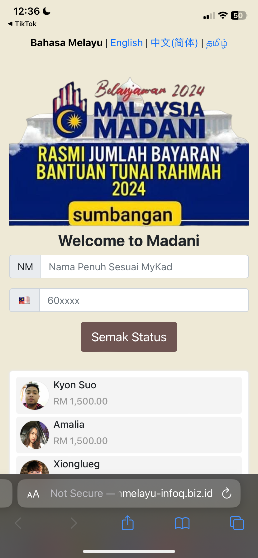 Beware of this fake epf tiktok account that says you can make a special withdrawal