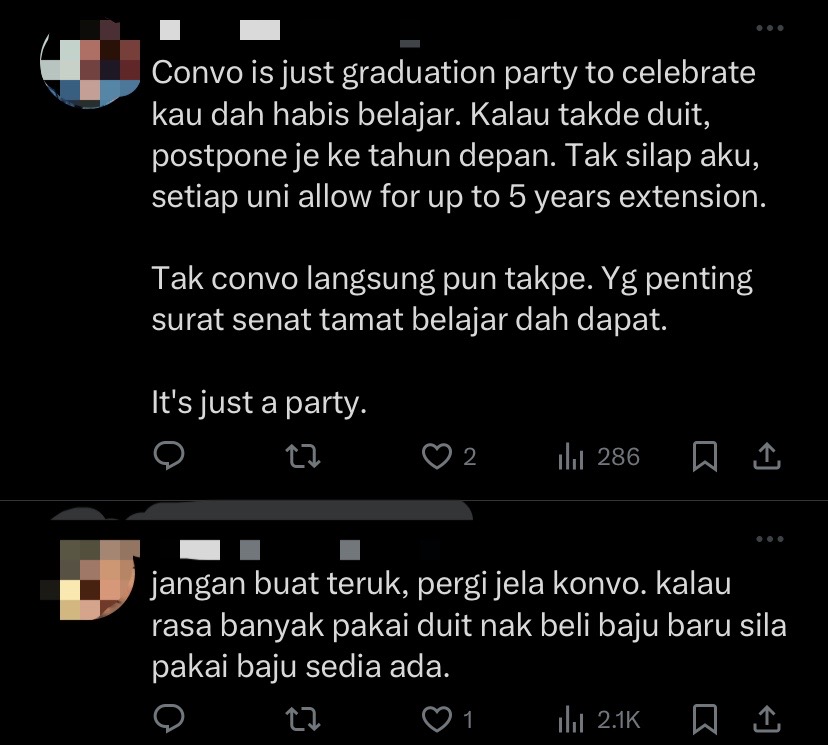 M'sian student considers convocation 'boycott' as parents decline financial support for attire & accommodation - comment