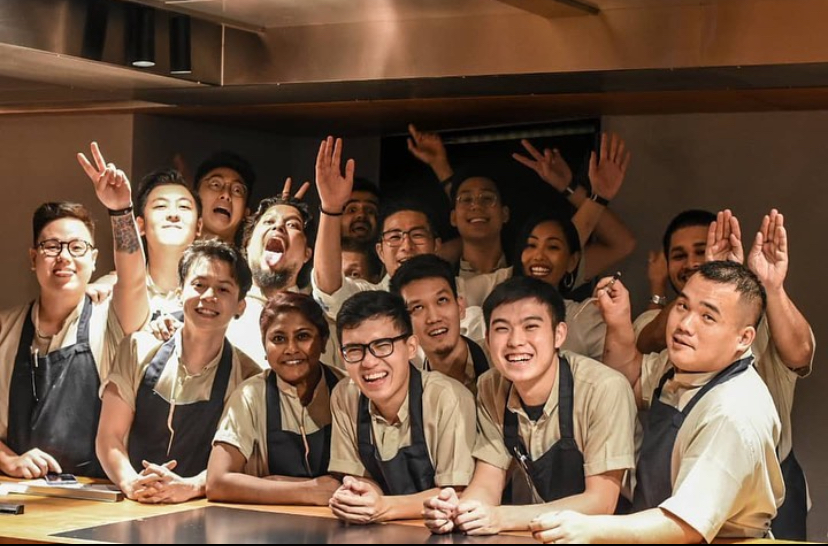 Mike choo, a 26-year-old chef  with his colleagues