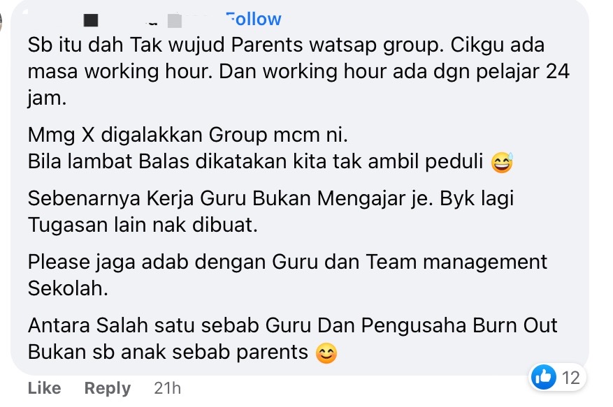 'i hope you have hands to reply to my question' - m’sian mum slammed for rude message in school whatsapp group - comment