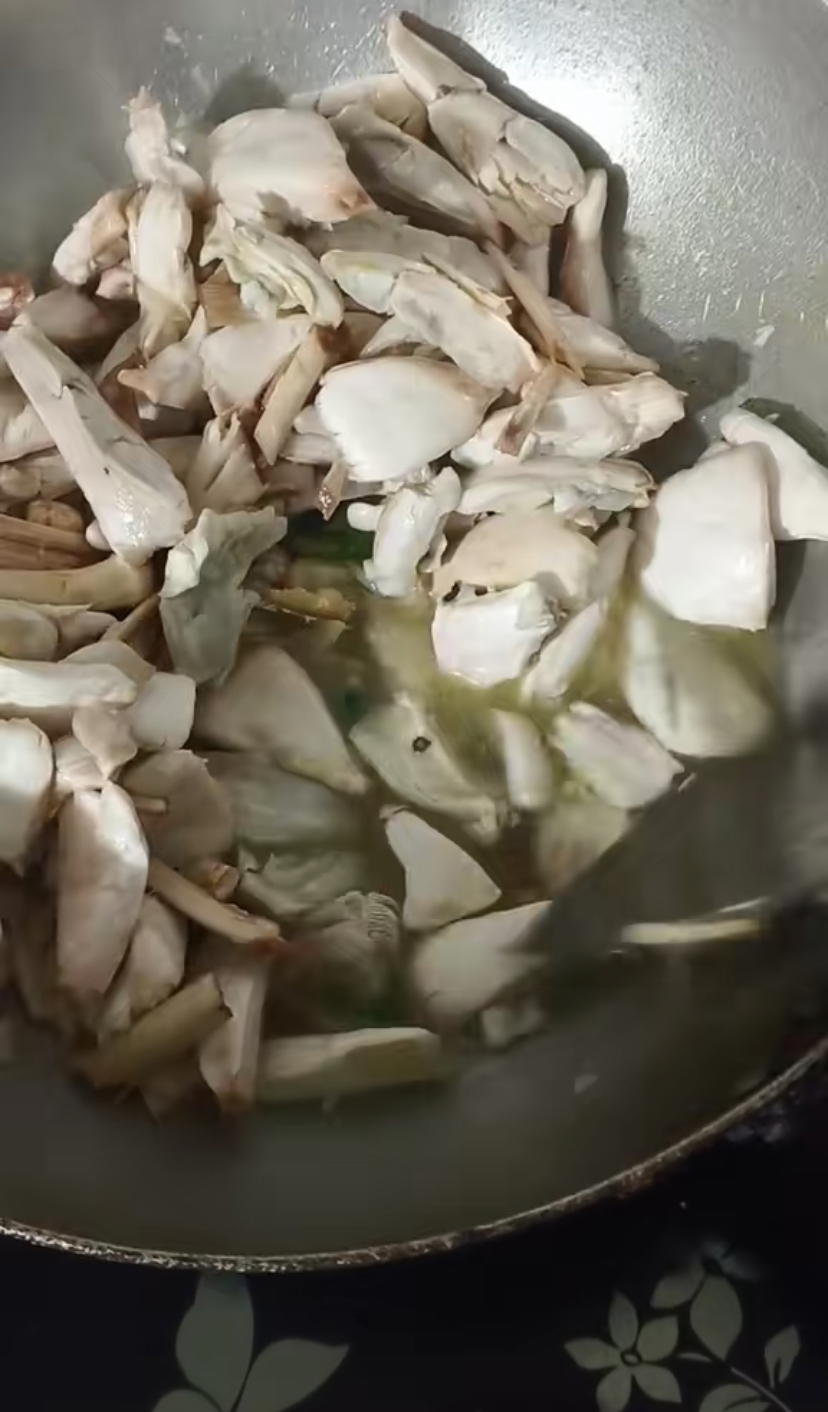 Poisonous mushroom being cooked