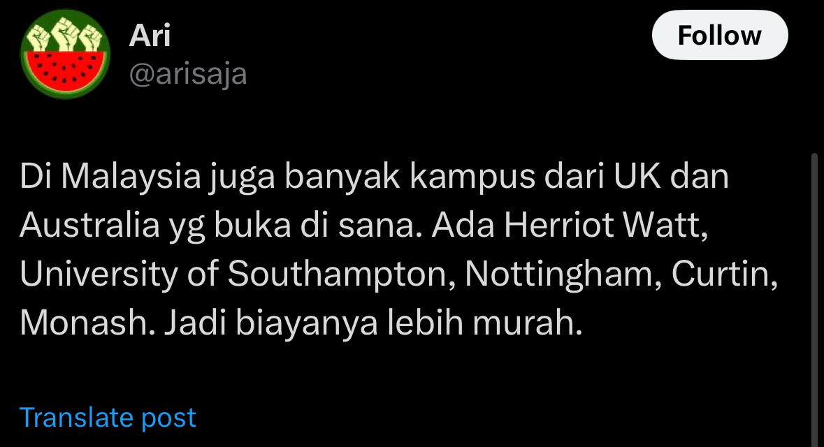 indo netizens prefer malaysia unis