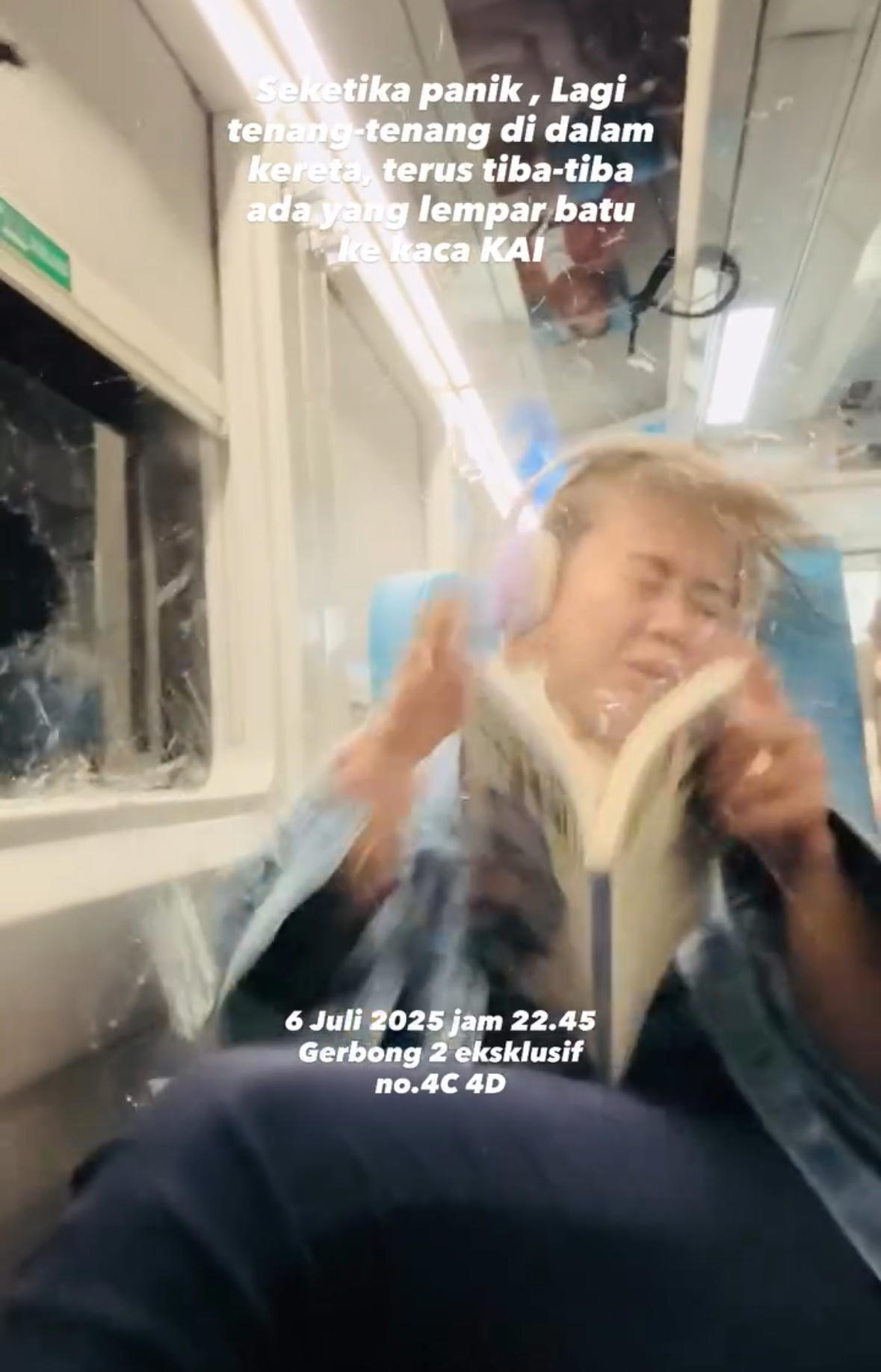 Indonesian Woman’s Face Cut By Flying Glass After Rock Smashes Train Window During Jogja–Surabaya Night Ride