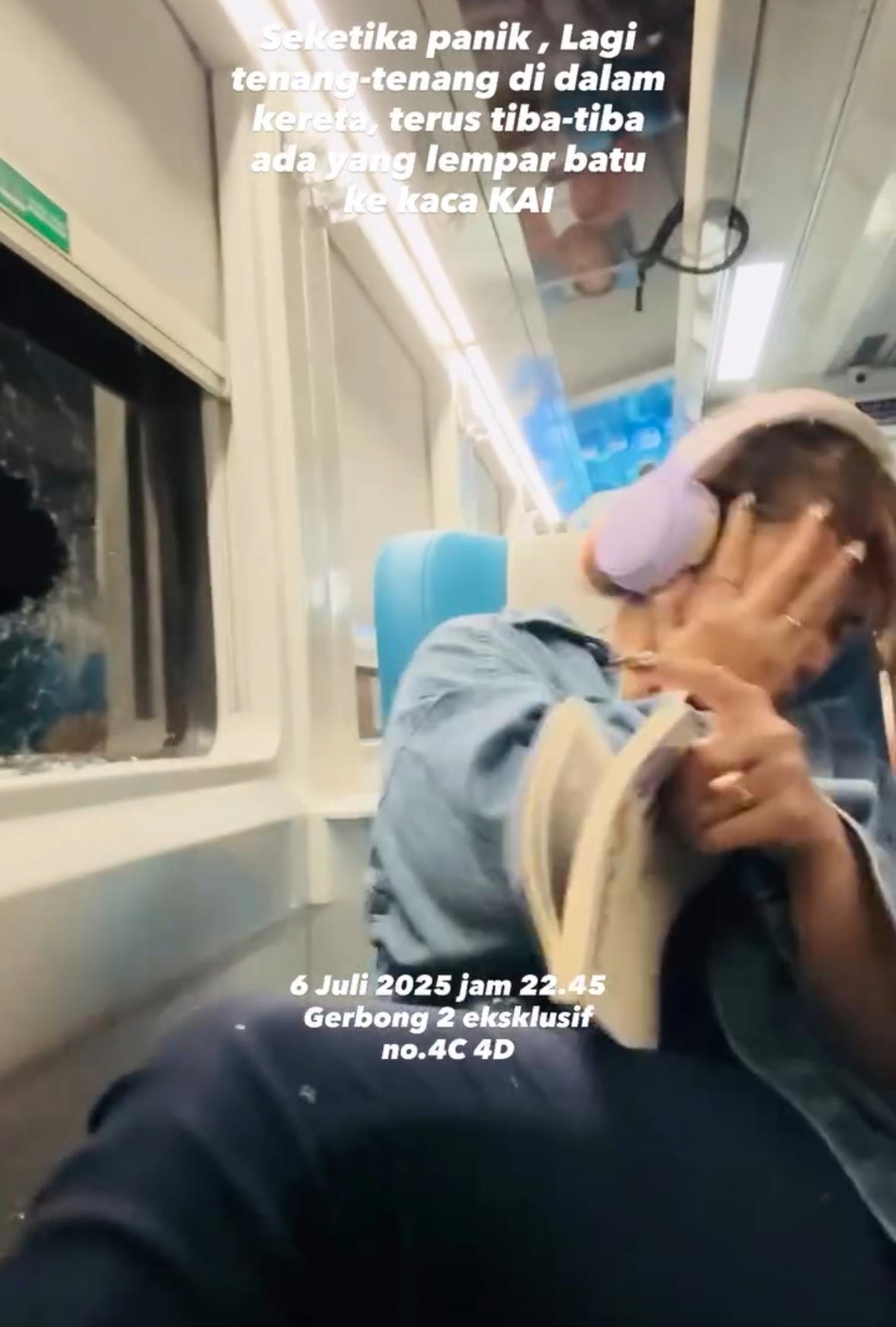 Indonesian Woman’s Face Cut By Flying Glass After Rock Smashes Train Window During Jogja–Surabaya Night Ride