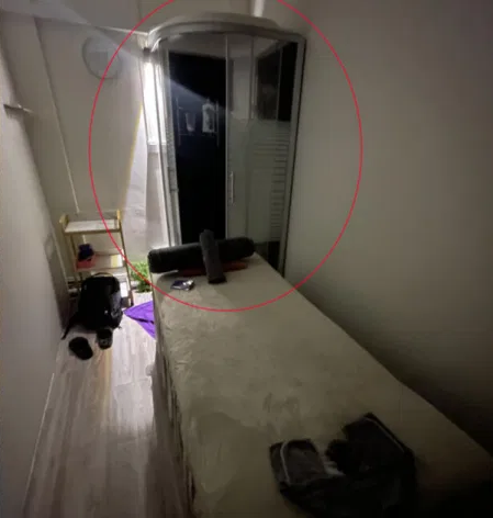 Interior of massage parlour