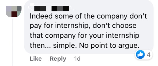 Interns pay for company comment 04