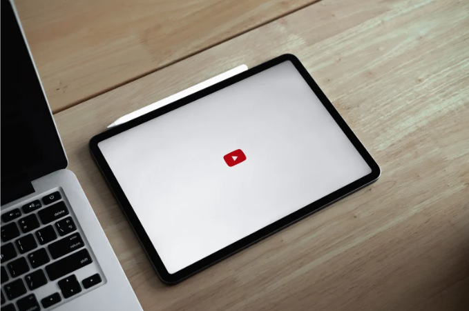 Ipad showing youtube logo