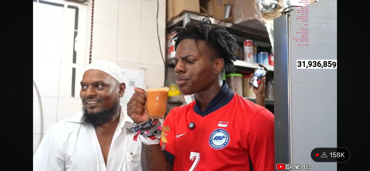 IShowSpeed drinking Teh Tarik